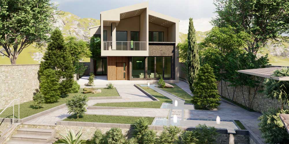 طراحی و اجرای ویلای شخصی در کلاردشت مازندران