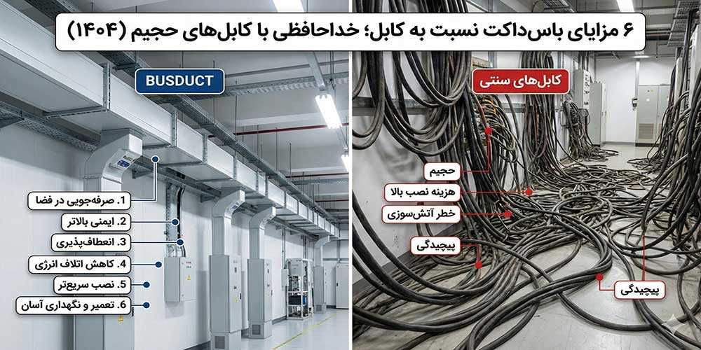 ⚡️ ۶ مزایای باس‌داکت نسبت به کابل ؛ خداحافظی با کابل‌های حجیم (۱۴۰۴)